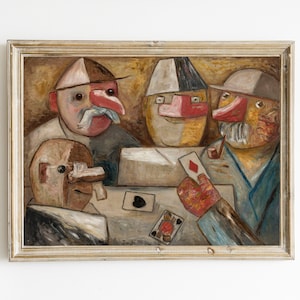 Juego de cartas de Tadeusz Makowski / Impresión de arte abstracto para sala de juegos / Ilustración de juego de cartas / Man Cave Wall Art / ARTE DIGITAL INSTANTÁNEO