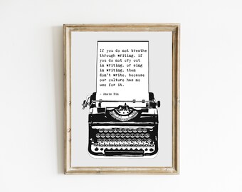 Anais Nin Writing Quote Print | PRINTABLE Anais Nin Quote | DIGITAL DOWNLOAD Quote Print | Wall Art for Writers | Intellectual Writing Quote