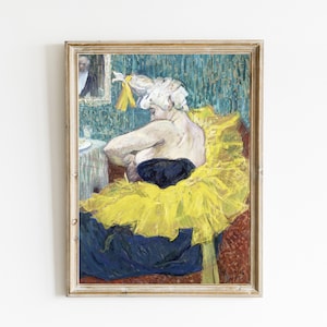 The Clowness Cha-U-Kao in a Tutu by Henri de Toulouse-Lautrec | Vintage Lautrec Oil Painting | Lautrec Circus Paintings | DIGITAL DOWNLOAD