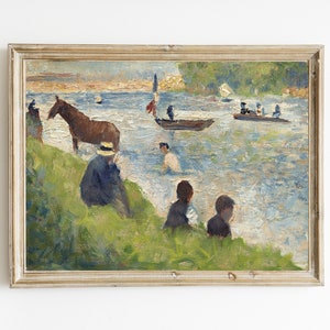 Vintage Seascape Oil Painting | Nautical Art Print | PRINTABLE Lake House Decor | Antique Landscape Painting | Beach House Wall Art