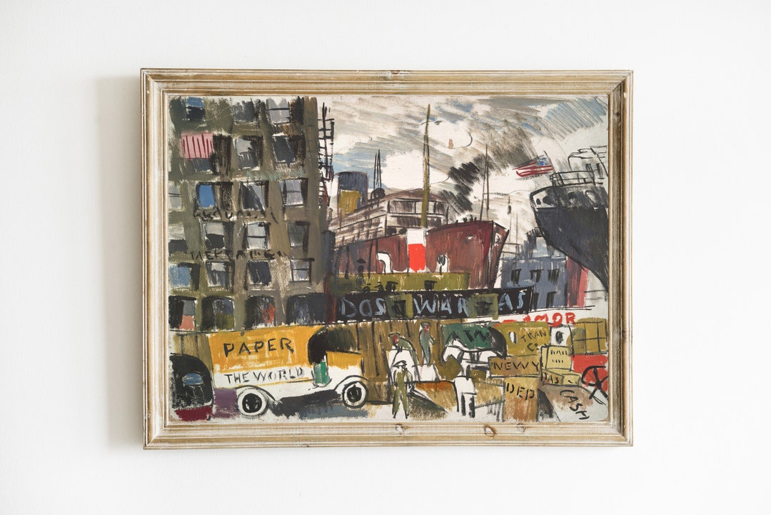 Modern New York City Art Print | Vintage Urban Abstract Painting ...