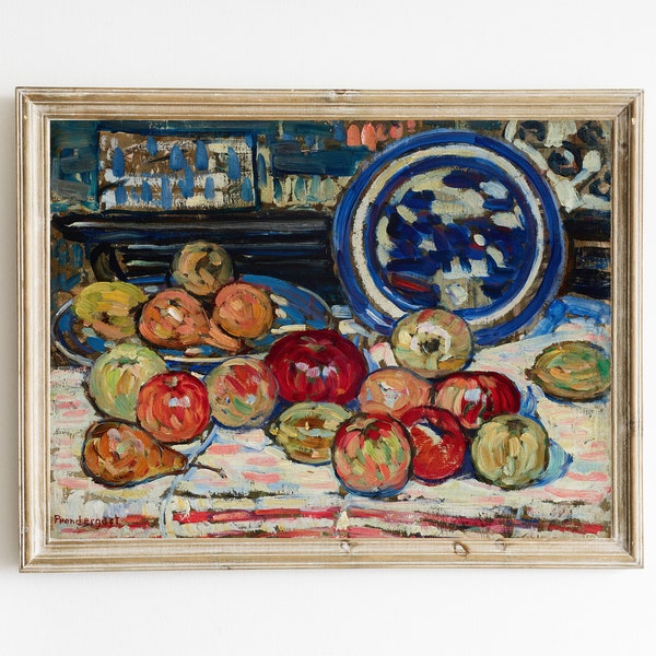 Vintage Fruit Still Life Painting | Impressionism Fruit Still Life Print | Colorful Abstract Fruit | Modern Still Life | PRINTABLE ART
