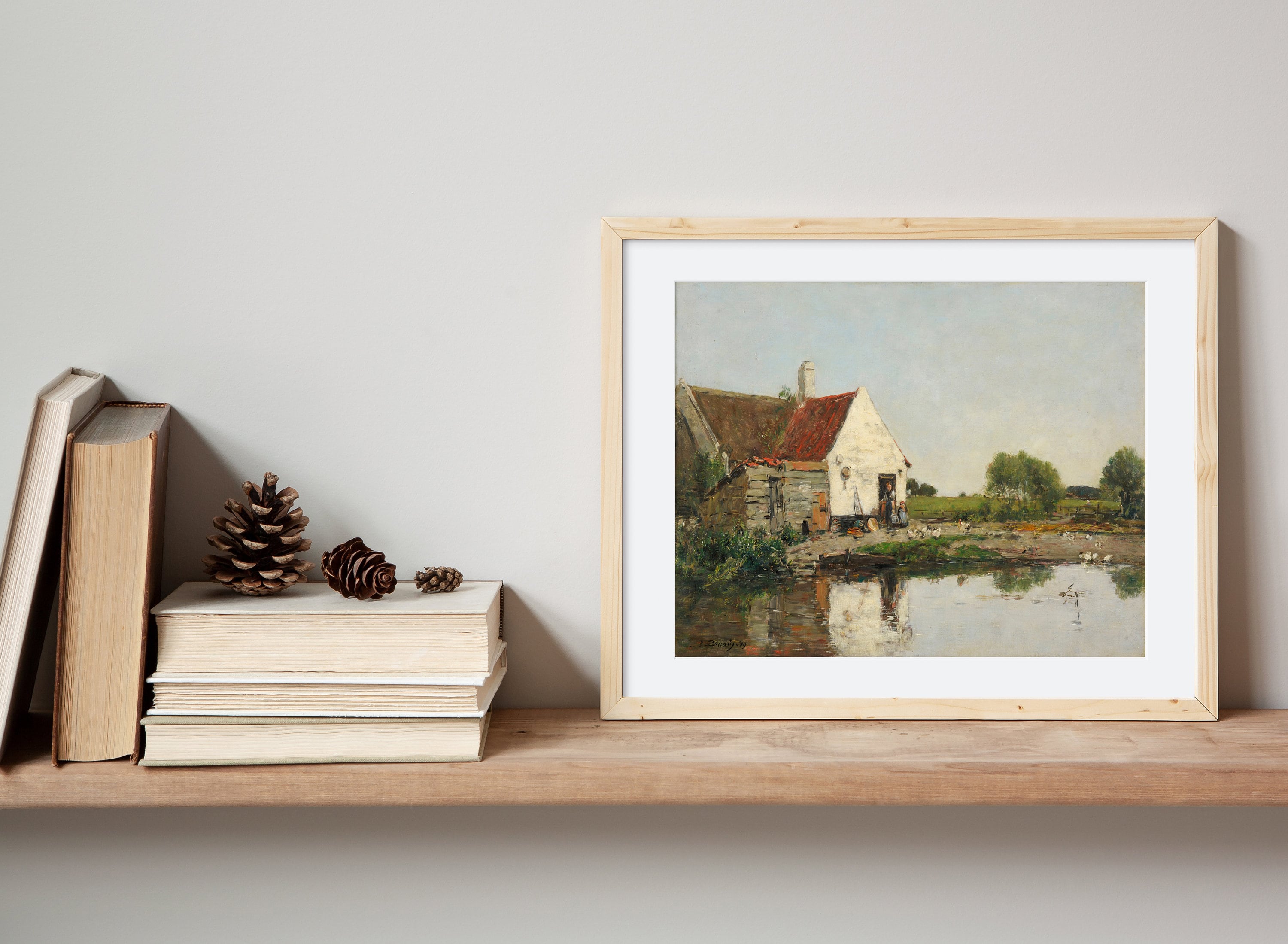 Vintage Farmhouse Oil Painting | PRINTABLE Cottage Wall Art | Farmhouse ...