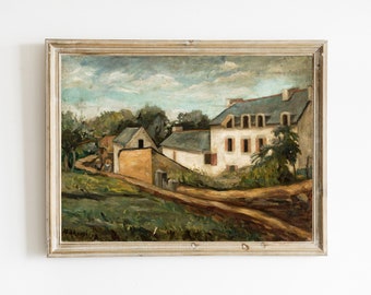 Abstrakte Landschaftsmalerei | Landhaus Druck | Landhaus Landschaft Gemälde | DRUCKBARE Bauernhaus Wand Kunst | DIGITALE KUNST