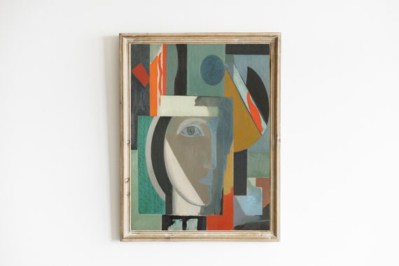 Modern Abstract Portrait Painting | Contemporary Figurative Art Print | Vintage Urban Abstract Painting | DIGITAL DOWNLOAD | Modern Wall Art