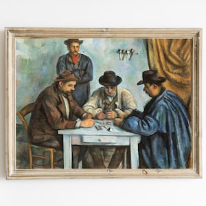 The Card Players by Paul Cezanne | Vintage Cezanne Card Player Painting | Wall Art for Game Room | Rustic Man Cave Decor | DIGITAL DOWNLOAD