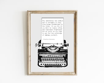 Friedrich Nietzsche Individual Quote | Be Yourself Nietzsche Quote Print | Cool Nietzsche Wall Art | PRINTABLE Nietzsche Quote | Modern Art