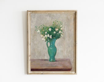 花瓶とオレンジのヴィンテージ静物画 クラシックな花の静物画 フルーツ