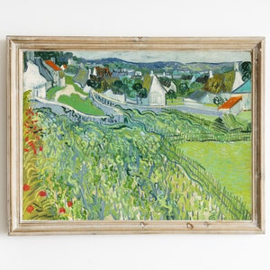 Vintage Landscape Oil Painting | Country Field PRINTABLE | Cottage Landscape Painting | Spring Meadow Painting | Farmhouse Wall Decor
