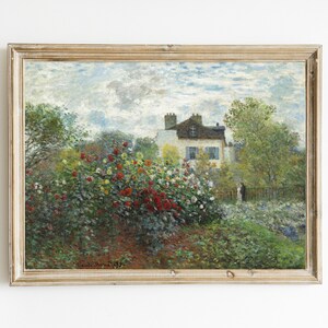 Vintage Monet Country Cottage Oil Painting | Antique Monet Flower Landscape Print | Cottage Wall Decor | Farmhouse Wall Art | DIGITAL ART