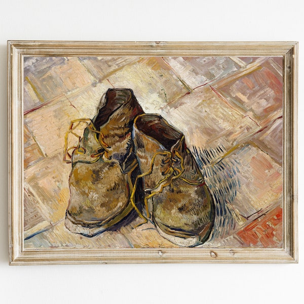 Vintage Van Gogh Painting of Old Shoes | Antique Still Life Painting | Rustic Wall Art | INSTANT DIGITAL DOWNLOAD | Classic Van Gogh Art