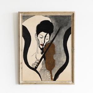 Contemporary Painting of Violin Player | Abstract Music Poster | PRINTABLE Art for Violin Lovers | Modern Music Sketch | DIGITAL DOWNLOAD