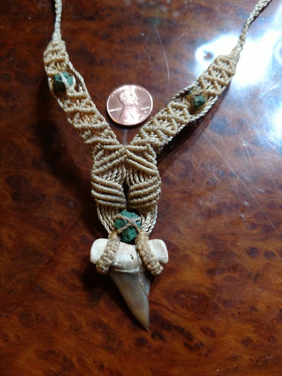 Handwoven Maori shark tooth necklace