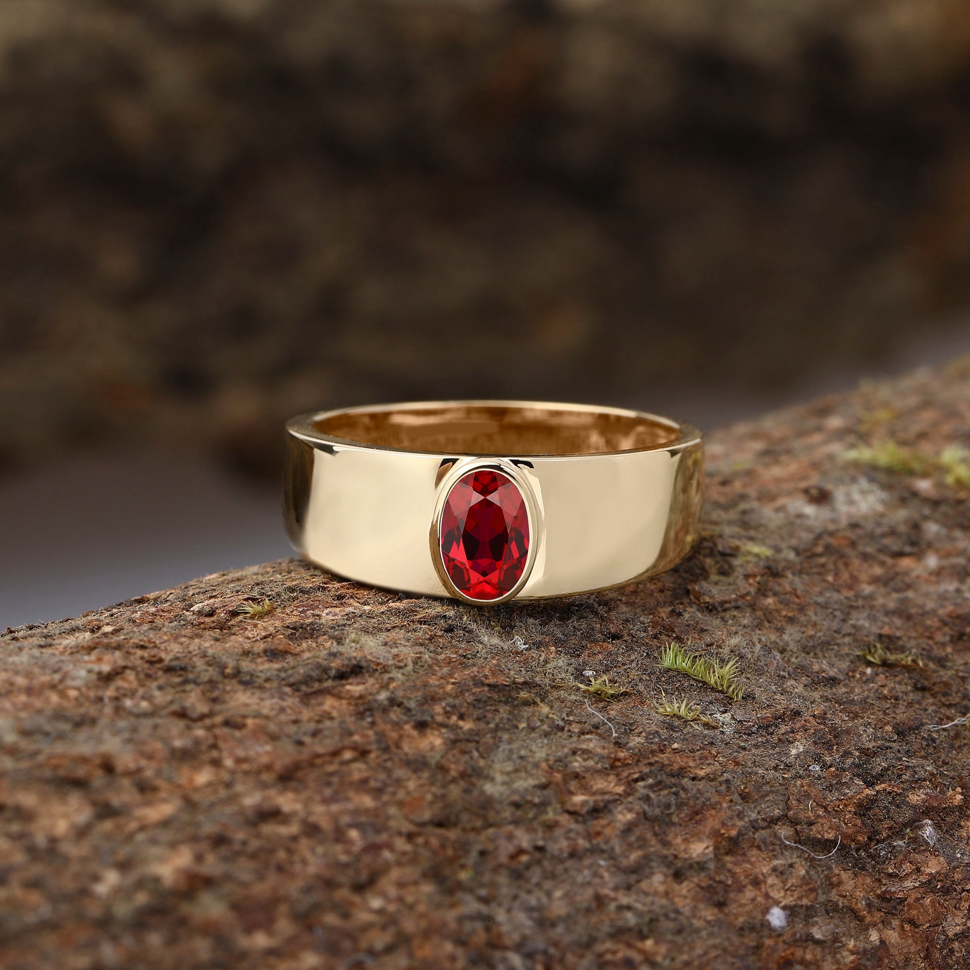 Solitaire Ring 18K Solid Gold Ring Oval Cut Gemstone Ring For Women Custom Main Stone Handmade Gifts For Her Ring Luxury Gold Ring