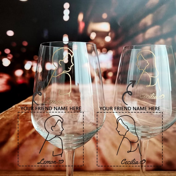 Benutzerdefinierte Gravur Paar Weingläser (Paar) Hochzeitsgeschenk Jubiläumsgeschenk Feier Geschenk Gravur Geschenke Männer