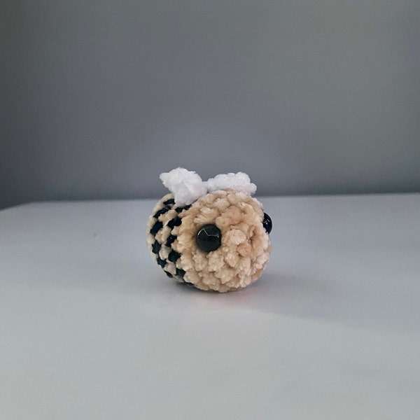 Mini Crochet Bee Plushie | Velvet | Cute Amigurumi | Stuffed Animal | Bumblebee Keychain | Rear View Mirror Decor | Gift Idea