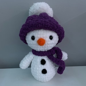 Crochet Snowman Plushie | Christmas Stuffed Animal | Cute Winter Snowman Amigurumi | Handmade Decoration | Holiday Gift Idea