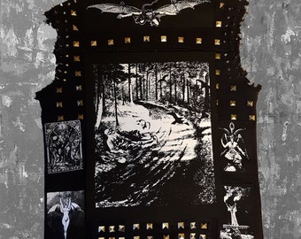 Fattigmannen Back patch screen printed patch Kittelsen Horror Punk Black metal Goth Occult Folklore