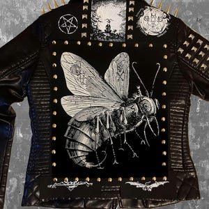 Patch traseiro de Belzebu serigrafado Horror Gótico Black Metal Pós-punk Folclore Satanás