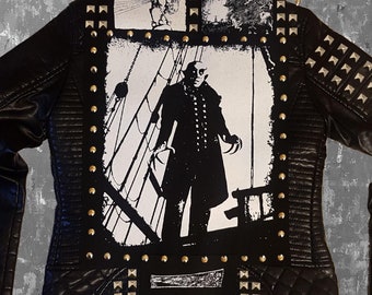 Nosferatu traveling Dracula screen printed back patch  patch Horror Punk Black metal Goth Occult Folk lore