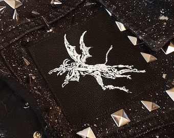 Demon body snatcher screen printed patch Horror Punk Black metal Goth Occult Folklore Devil Satan Satanism Demon