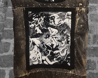 Witches going to their Sabbath screen printed back patch Horror Goth Black metal Post Punk Folk lore Falero