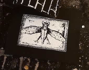 Locust from Kalisz screen printed patch Medieval Horror Punk Black metal Goth Occult Folklore Devil Satan
