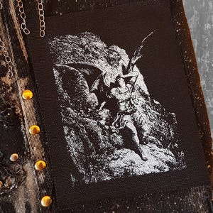 Satan van Gustave Doré gezeefdrukte patch horror punk black metal Goth occulte folklore