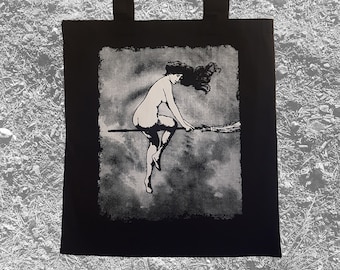 Bolso de mano serigrafiado Départ pour le Sabbat Horror Punk Black metal Gótico Ocultismo Folklore Penot