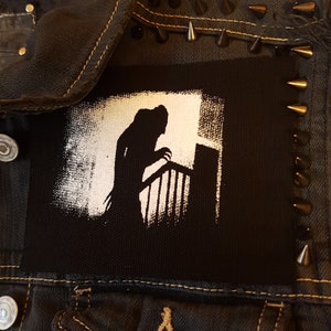 Nosferatu stairs Dracula screen printed patch Horror Punk Black metal Goth Occult Folk lore