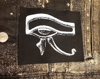 Eye of Horus goth screen printed patch Horror Post Punk Goth