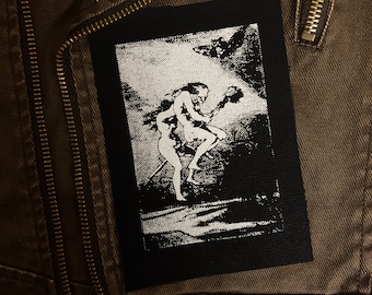 Pretty teacher screen printed patch Francisco Goya Horror Punk Black metal Goth Occult Folk lore Penot