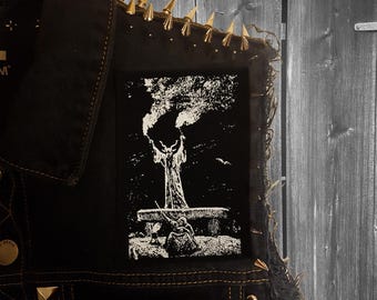 Dance of the Sabbath La Danse du Sabbat witches screen printed patch Horror Punk Black metal Goth Occult Folk lore