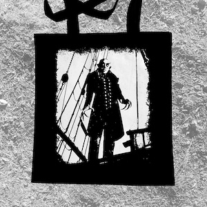Nosferatu traveling screen printed tote bag Horror Goth Black metal Post Punk Folk lore