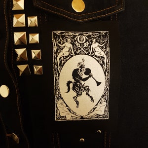 Faun Satyr Pan screen printed patch Horror Punk Black metal Goth Occult Folk lore