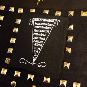 Abracadabra screen printed patch Horror Punk Black metal Goth Occult Magick Haute Magie Magic Spell witch craft