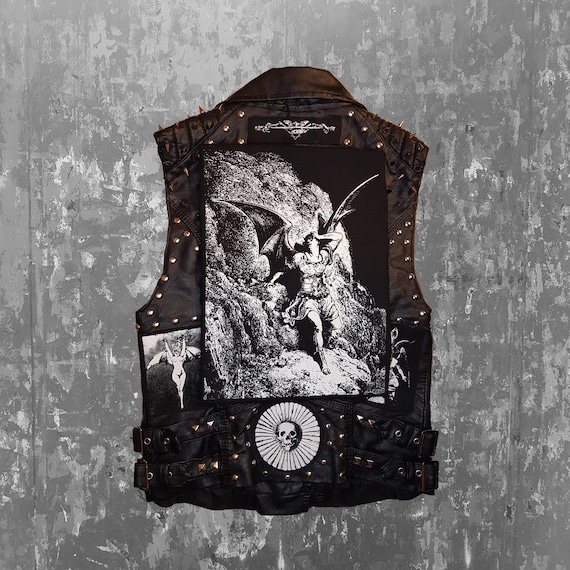 Satan back patch Paradise Lost by Gustave Doré screen printed patch Horror Punk Black metal Goth Occult Folk lore