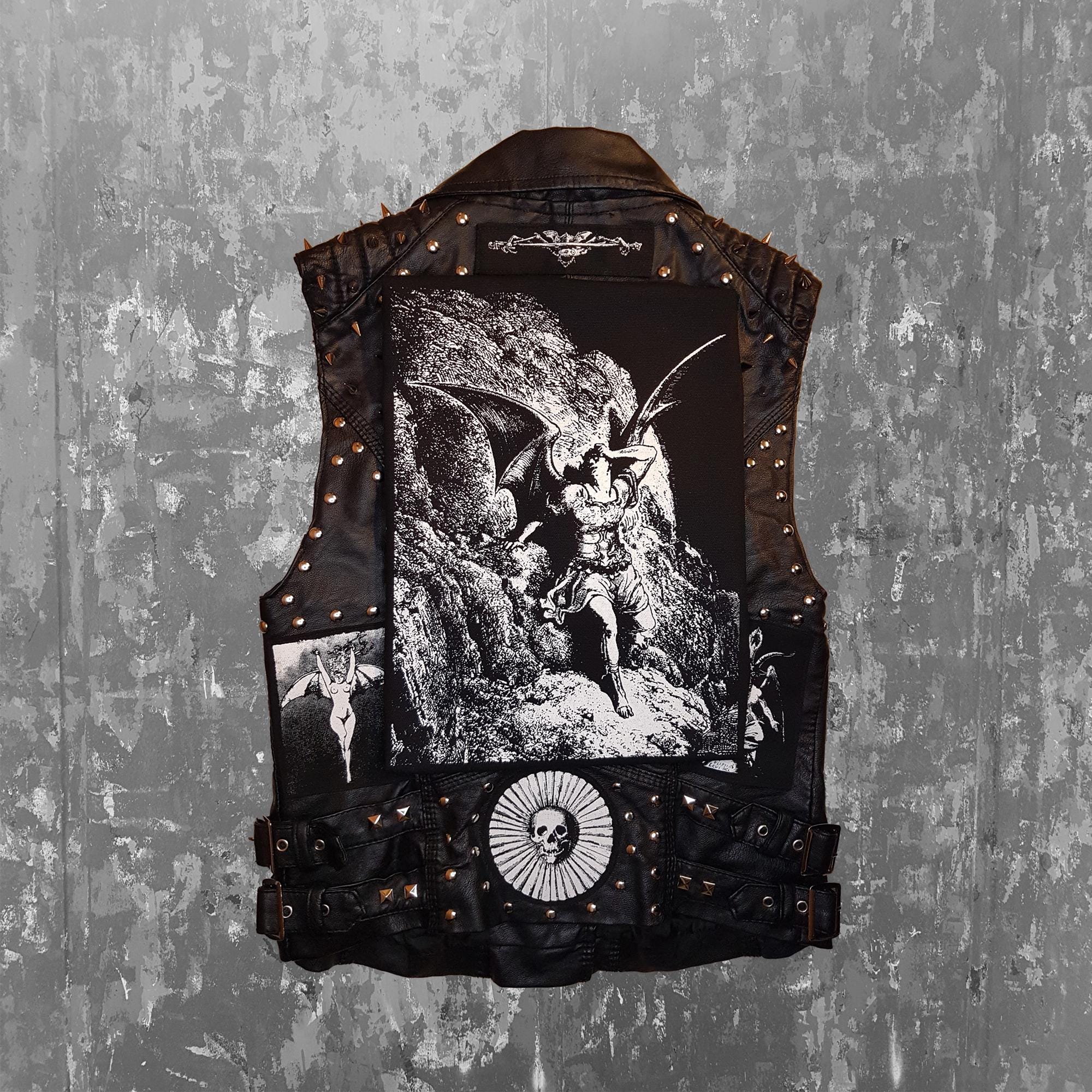 Lucifer Back Patch Satan Back Patch Paradise Lost by Gustave Doré Screen Printed Patch ...