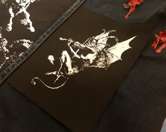 Le Songe de Tartini screen printed patch Horror Punk Black metal Goth Occult Folklore Devil Satan Satanism Demon