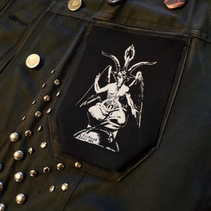 Baphomet screen printed patch Horror Punk Black metal Goth Occult Folklore Devil Satan Satanism