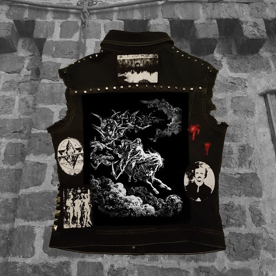 Death on the pale horse Back patch screen printed Horror Punk Black metal Goth Occult Dore