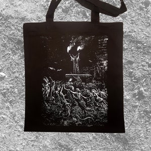 Dance of the Sabbath Stoffbeutel La Danse du Sabbat Siebdruck Hexen Patch Horror Punk Black Metal Goth Occult Folklore