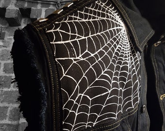 Spider web patch screen printed patch Horror Punk Black metal Goth