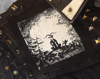 ワルプルギスの夜の抜粋 ワルプルギスの夜の魔女のスクリーンプリントパッチ ホラー パンク ブラックメタル ゴス オカルト フォークロア