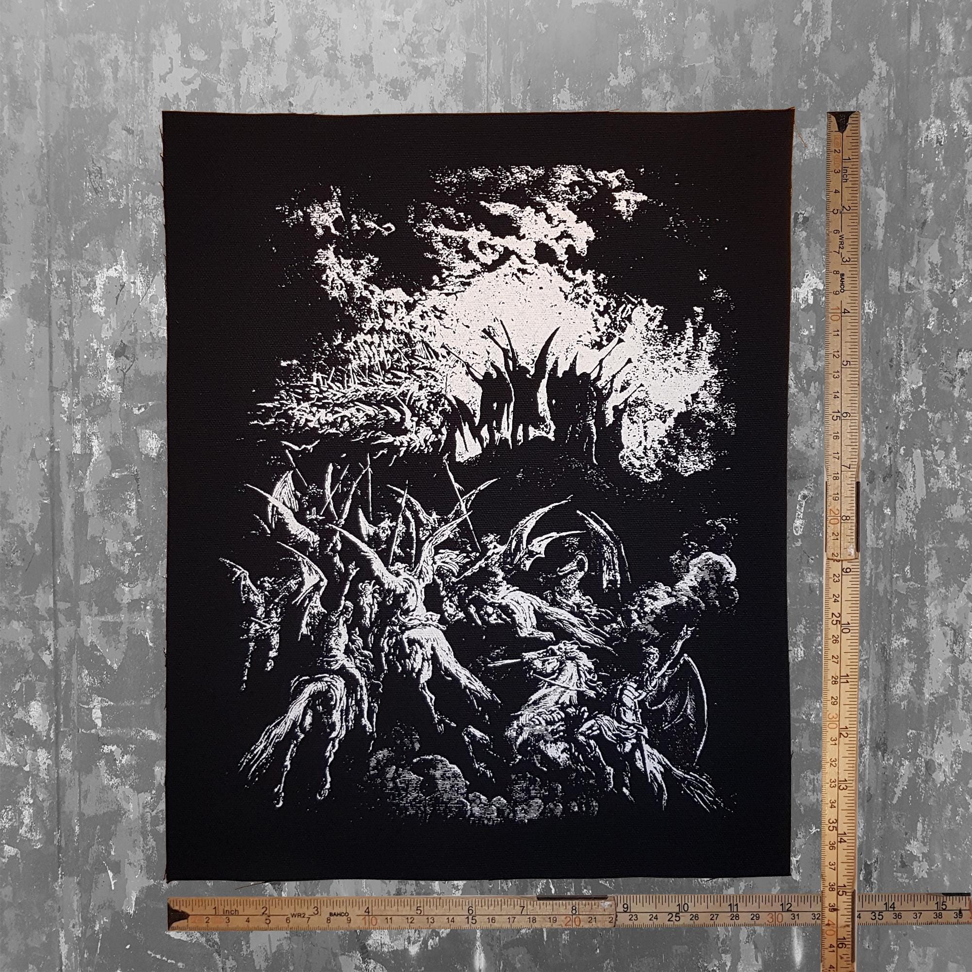 The Winged Heralds of Hell Back Patch Screen Printed Patch Horror