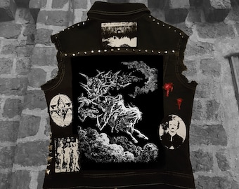 Death on the pale horse Back patch screen printed Horror Punk Black metal Goth Occult Dore