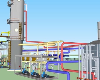 Booreilandstabilisator 3D-model: industriële simulatie, engineering (digitale download SketchUp .SKP)