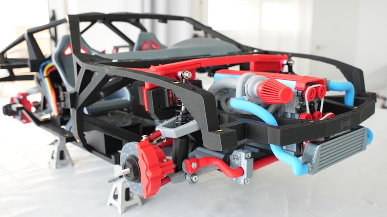 3D Printed 1:8 Scale RC Car With 2JZ Engine - Customizable Chassis - Etsy