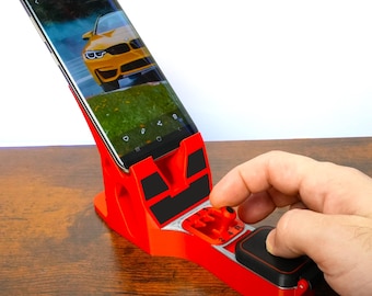 3D-geprinte telefoonstandaard raceversnellingsbak: functioneel shifter-bureaudock