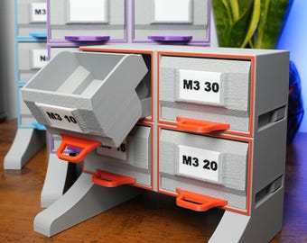 Ergonomic Tilted Drawer Organizer - Choose 4, 6, or 8 Compartments with Custom Colors